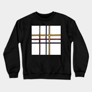 Mondrian Inspired Linework Geometric Abstract Acrylic Painting I Crewneck Sweatshirt